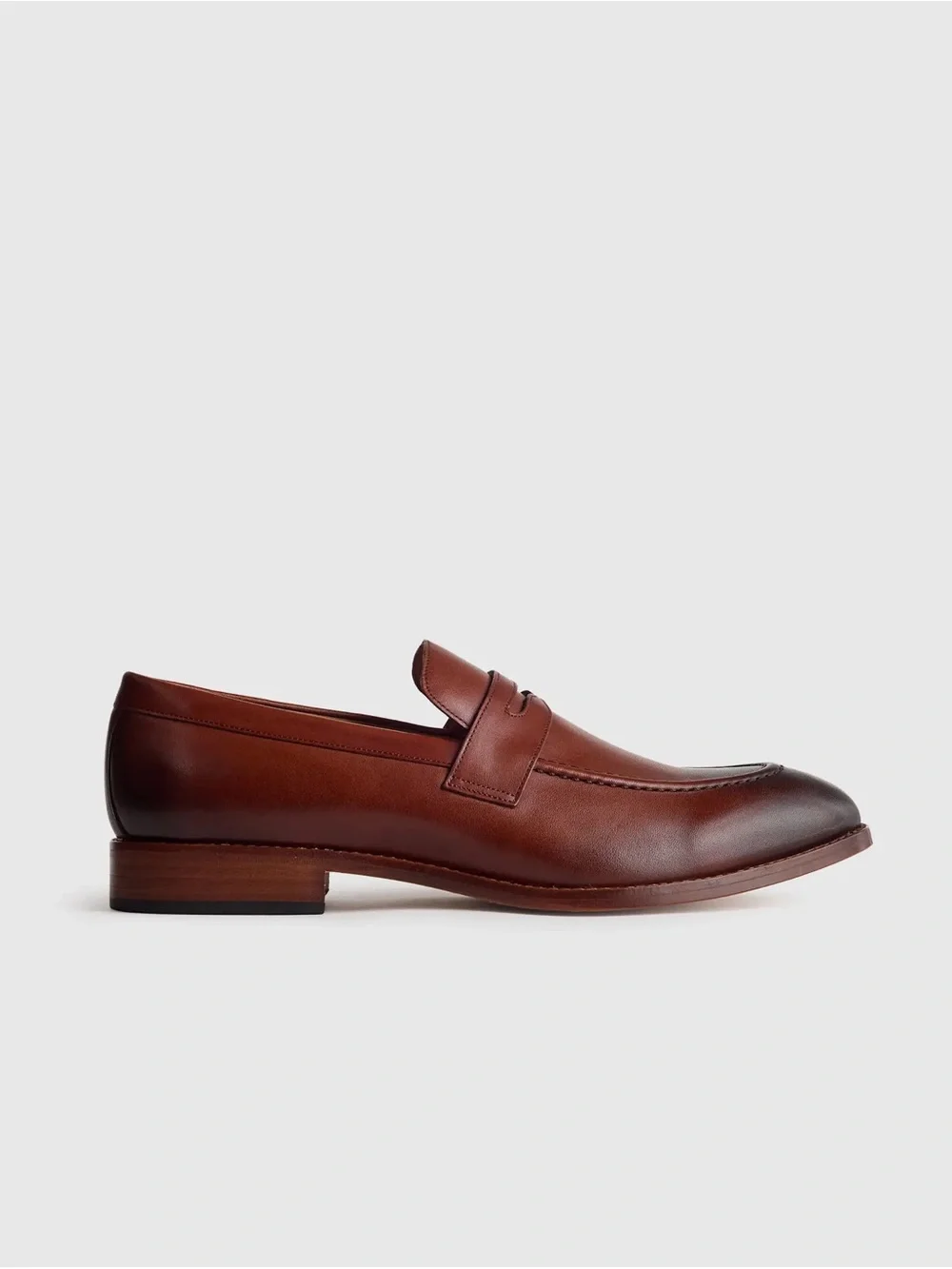 Quince New Men Calfskin Leather Penny Loafer Brandy 11.5